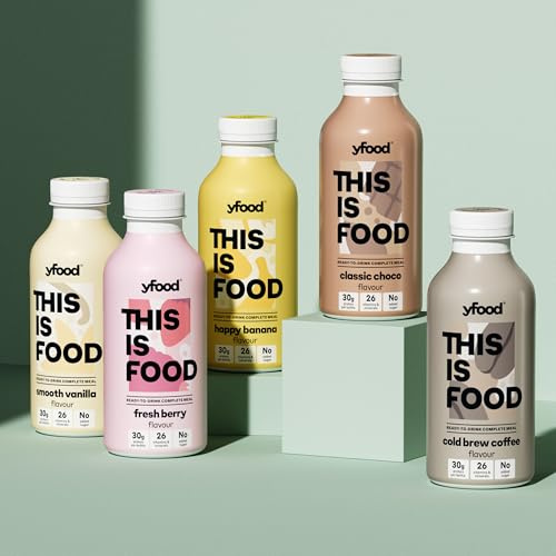 yfood Tasterpack, tasty meal replacement, THIS IS FOOD drink, 30 g protein, 26 vitamins and minerals, 5 flavour Tasterpack (5 x 500ml)