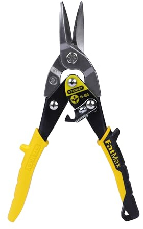 STANLEY FATMAX Straight Cut Compound Action Aviation Snips, Suitable for Aluminium, Sheet UPVC, Wire Mesh, Leather, Copper, Plastic and Mild Steel, 2-14-563