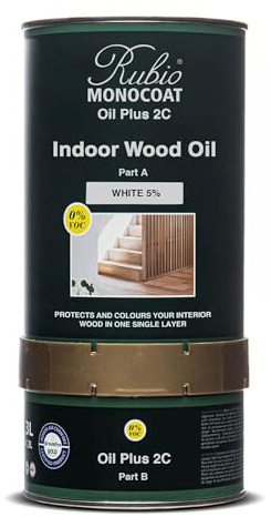 Huile Bois Rubio Monocoat Oil Plus 2C Blanc 5% 1.3L - Protection et Finition Monocouche Écologique