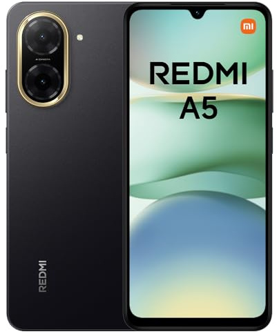 Xiaomi Redmi A5 Smartphone – 3GB+64GB, 6.52" HD+ Display, 5000mAh Battery, Android 13 Go Edition, Dual SIM – Black