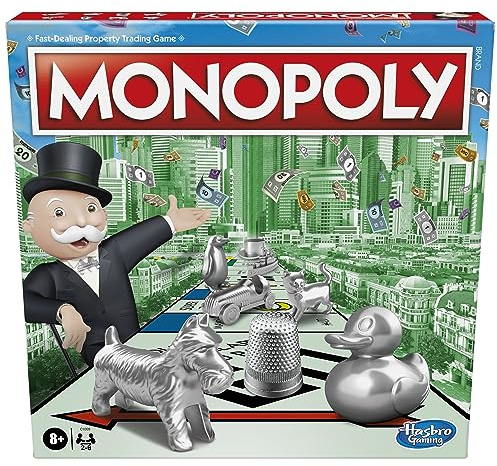 Hasbro Gaming Monopoly, Strategy Board Game for 8+ Year Old Kids, 2-6 Players, Family Games for Children and Adults