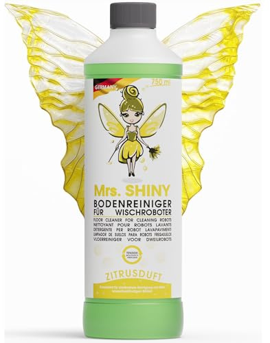 Mrs. SHINY - Détergent pour produit aspirateur laveur avec parfum d'agrumes - produit nettoyant aspirateur laveur - nettoyant pour sol pour robot de nettoyage - pour tous les aspirateurs - 750 ml