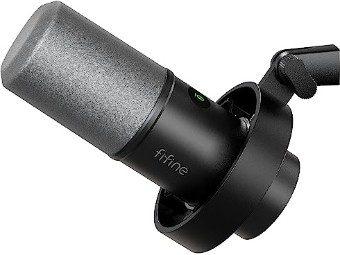 FIFINE USB/XLR Studio Micro Dynamique pour PC, RGB Cardioïde Microphone pour Gaming, Podcasting, Streaming, Broadcasting, Enregistrement Vocal, pour PS4/5 Mac PC Mixer Cartes Son