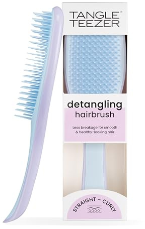 Tangle Teezer Ultimate Detangler Hairbrush - For Wet & Dry Hair - Detangling Brush for All Hair Types - Two-Tiered Teeth Reduce Breakage & Eliminate Knots - Lilac Cloud Blue