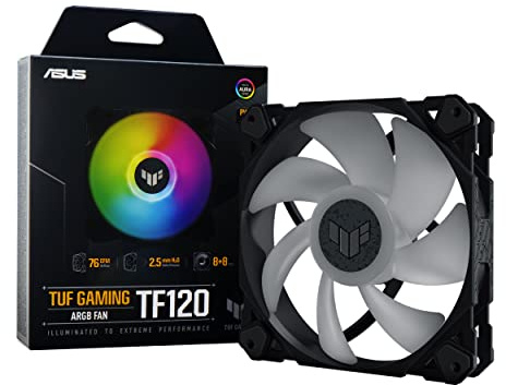ASUS TUF Gaming TF120 ARGB PWM 12cm Case Fan - Black, 76 CFM, 1900 RPM