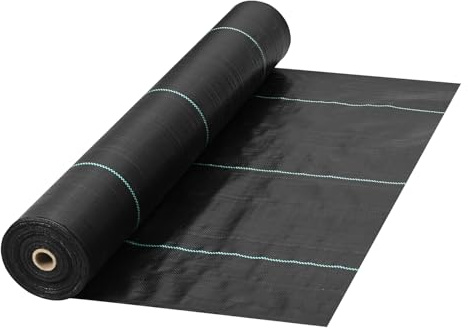 VEVOR 5.8oz Heavy Duty Woven Weed Barrier Landscape Fabric - 3ft x 300ft Black Geotextile for Garden & Patio