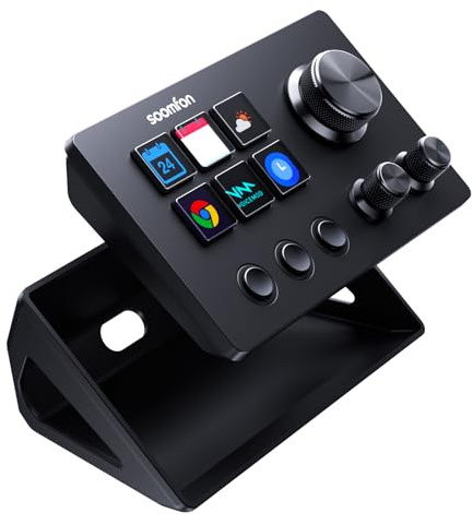 SOOMFON Stream Controller SE Deck with 6 Macro Keys and Dashboard, Customizable LCD Buttons Support Trigger Actions in OBS, Twitch, YouTube for Content Creators Streaming, Compatible with PC and Mac