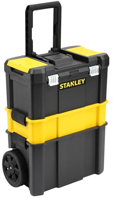 STANLEY Essential Rolling Workshop Toolbox, 3-in1 Stackable Units, Portable Tool Solution, STST1-80151