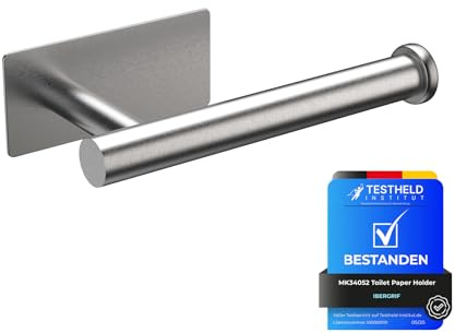 Ibergrif MK34052 Porta Carta Igienica Adesivo Portarotolo Carta Igienica Acciaio Inox per Bagno e Toilette,Acciaio Inossidabile