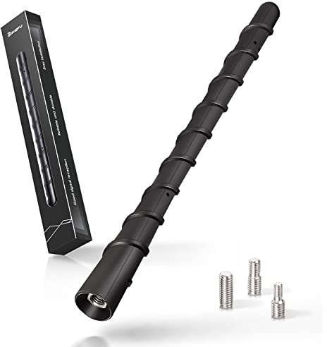 Bingfu Antenne Radio Voiture Auto Courte Universelle Amplifiée Autoradio Dab FM AM 18.3cm Toit Antenne Remplacement pour Stéréo Auto Camion Véhicule,Vis M4.0 M5.0 M6.0