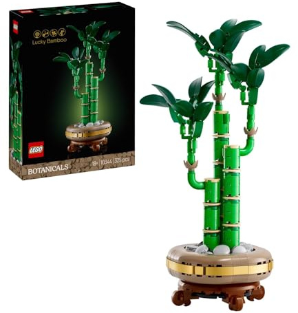 LEGO Botanicals Lucky Bamboo - Artificial Plant for Indoor Display - Set for Adults incl. a Buildable Pot with a Wood-Effect Plinth for Home Decor - DIY Gift Idea - 10344