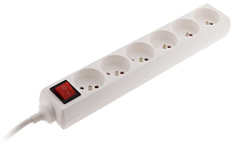 Bloc 6 Prises 16A 2P+T avec Interrupteur - Blanc - Zenitech