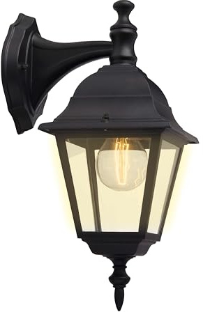 Brilliant 44282/06 Newport - Lampada da esterno in metallo e vetro, E27, 60 W, colore: Nero