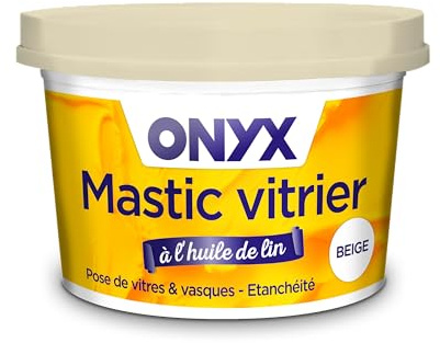Onyx - Mastic Vitrier Beige à l’Huile de Lin - Pose et Étanchéité Vitrage sur Châssis en Bois - 1kg