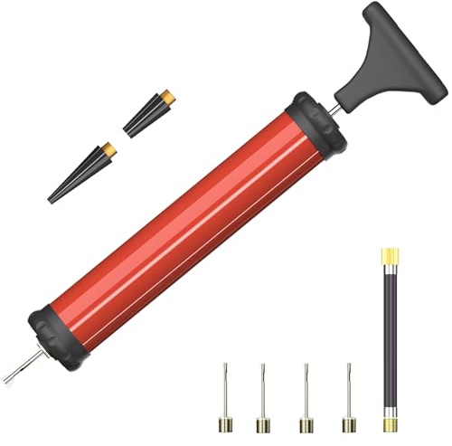 DDUO Portable Ball Pump,Air Pump Inflator Kit with Needle,Nozzle, Extension Hose - Hand Football Pump for Basketball Football Volleyball Water Polo Rugby Exercise Sports Ball