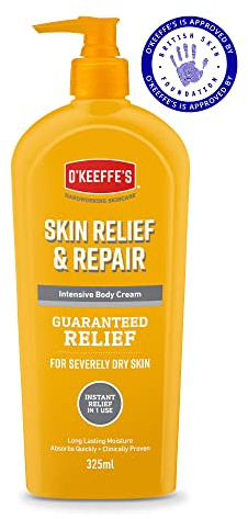O'Keeffe's Skin Relief & Repair Pump Body Lotion 325ml - Unscented, Non-Greasy for Dry, Itchy Skin