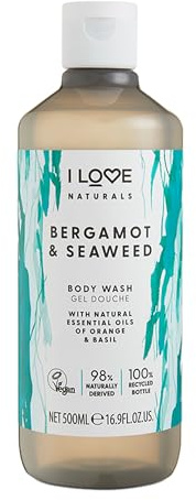 I Love Naturals Gel Douche Bergamote & Algues 500ml - Pour Femmes - Hydratation & Douceur