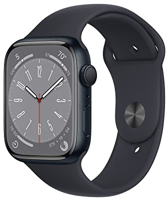 Apple Watch Series 8 GPS 45mm Midnight Aluminium Case with Sport Band - Smartwatch