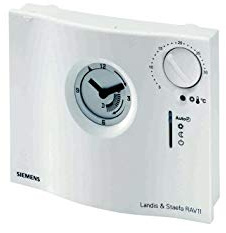 Thermostat d'ambiance analogique programmable journalier Siemens RAV11.1 Blanc