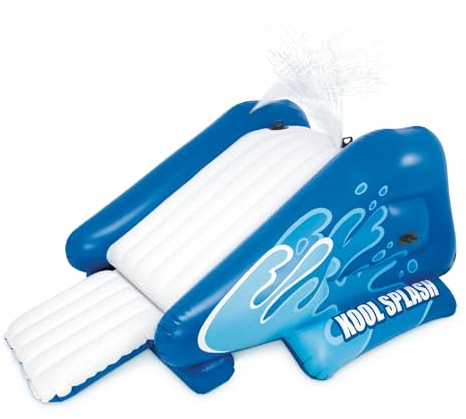 Intex Kool Splash Inflatable Water Slide Swimming Pool Play Center with Built in Sprayers for Kids and Adults, Ages 6 and Up, Blue