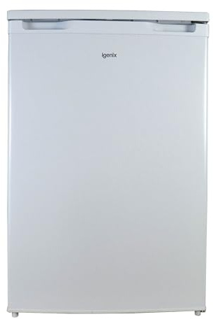 Igenix IG255W Freestanding Under Counter Larder Fridge with 2 Adjustable Glass Shelves, 1 Salad Drawer with Shelf On Top, Reversible Door, 131 Litre Capacity, 55 cm Wide, White