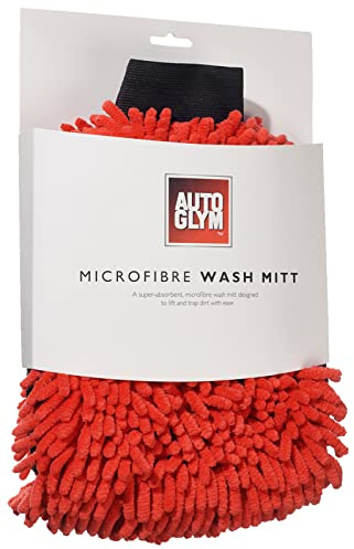 Autoglym - Gant en Microfibres pour Voiture, Chiffon Éponge Ultra-Absorbant pour Lavage Auto, Taille Unique, Rouge