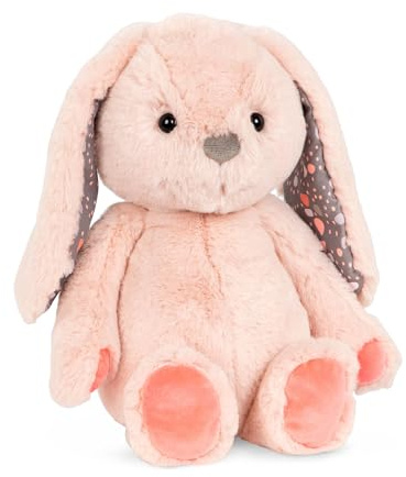 B. toys – 12-Inch Pink Plush Bunny – Huggable Stuffed Animal Bunny Toy – Soft & Cuddly – Washable – Newborns, Toddlers, Kids – 0+ Months