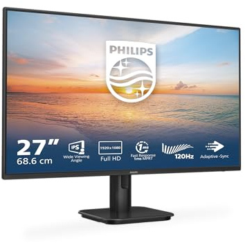 PHILIPS 27E1N1100A - 27 Inch FHD Monitor, 100Hz, IPS, 4ms, Speakers, LowBlue mode, FlickerFree (1920 x 1080, 250 cd/m², VGA/HDMI 1.4)