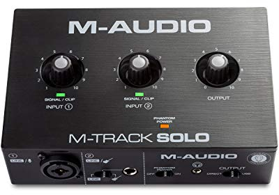 M-AUDIO M-Track Solo USB Audio Interface for Recording, Streaming and Podcasting with XLR, Line and DI Inputs, Plus a Software Suite Included