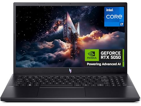 acer Nitro V15 ANV15-52 Gaming Laptop - Intel Core i7-13620H, 16GB, 512GB SSD, NVIDIA GeForce RTX 5050, 15.6" Full HD 165Hz, Windows 11, Black