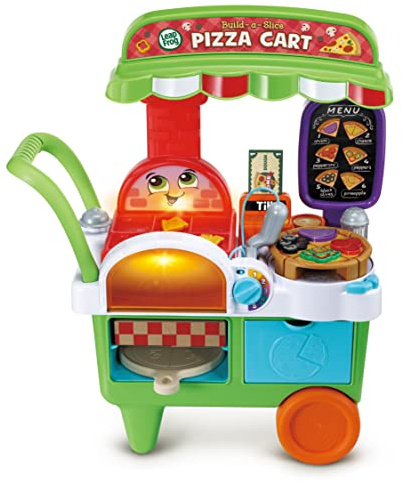 LeapFrog Build-a-Slice Interactive Pizza Cart Learning Toy for Kids - Pretend Play, Educational, 30+ Pieces, Music & Songs, Learn Numbers, Colors, Shapes