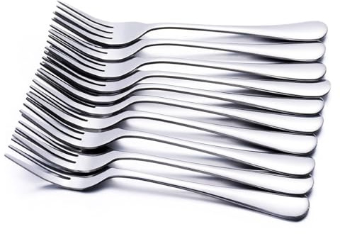 Dinner Forks, GOBOOMAN 12pcs Stainless Steel Cutlery Forks Table Fork Set 8 inches
