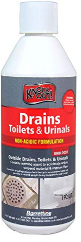 Barrettine Knockout Toilet & Drain/Urinal Unblocker 500ml - Powerful Caustic Liquid Formula