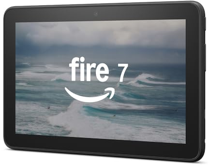Amazon Fire 7 tablet | 7" display, 16 GB, latest model (2022 release), Black with Ads