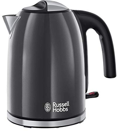 Russell Hobbs Colours Plus 20414 Grey Stainless Steel 1.7L 3000W Rapid Boil Electric Kettle