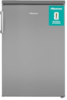 Hisense RL170D4BCE 133L Under Counter Larder Fridge with LED Lighting 56 × 84.5 × 57.5 cm (W×H×D), Stainless Steel, Grey