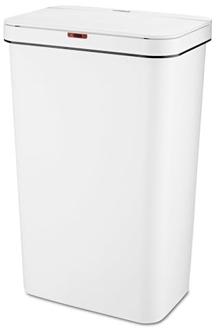 Tower T838005W Sensor Bin with Retainer Ring, Battery-Operated, 50L, White