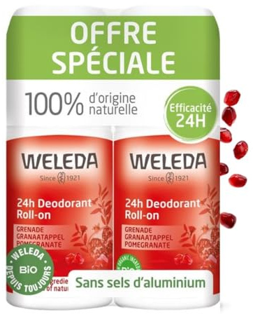 Weleda Duo Déodorant Roll-On 24H Grenade - 2 x 50 ml - Protection Naturelle