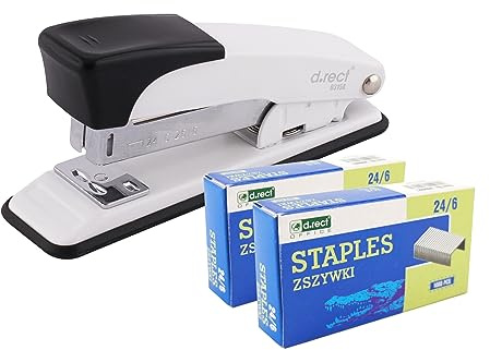 D.RECT 315A Agrafeuse Métallique Haute Performance - 2000 Agrafes, Bureau, Industrielle, Table, 30 Feuilles - Blanc