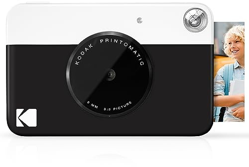 Kodak Printomatic Digital Instant Print Camera - Black, 5MP, Zink 2x3" Sticky-Back Photo Paper