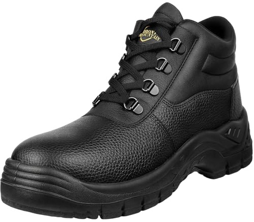 Iron Mountain Bottes de Sécurité S3 SRC Unisexe – Chaussures de Travail en Cuir avec Embout Acier, Semelle Anti-Perforation, Imperméables, Antidérapantes (UK 12 / EU 46)