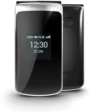 Emporia Touchsmart.2 Cellulare a Conchiglia Nero 4G VoLTE, Fotocamera 8MP, Display 3.25"