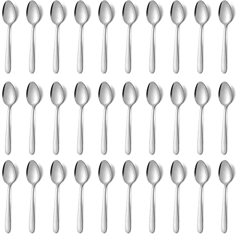 Funnydin Cuillère à Café et Thé - Set de 36 Petites Cuillères en Acier Inoxydable, 5,9", Lave-vaisselle Compatible, pour la Cuisine