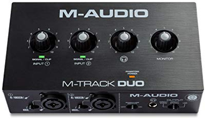 M-Audio M-Track Duo - USB Audio Interface for Recording, Streaming and Podcasting, with Dual XLR, Line and DI Inputs, Includes Software Package