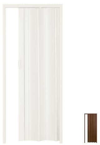 Paluplus Porta a Soffietto in PVC, Misura 215x84 cm, Spessore 3 cm, Senza Serratura con Chiusura Magnetica, Porta Interna con Maniglia -2710F (Bianco)