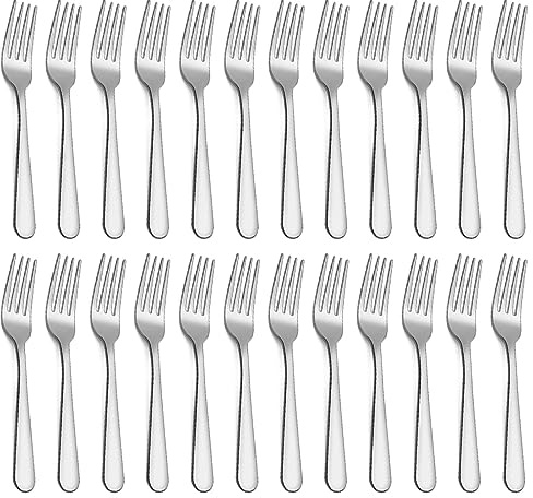 Forks Set of 24 Piece, Stainless Steel Dinner Forks, Mirror Polishing Cutlery Forks Set Pack of 24, Dishwasher Safe (7.1 inch, 18cm)