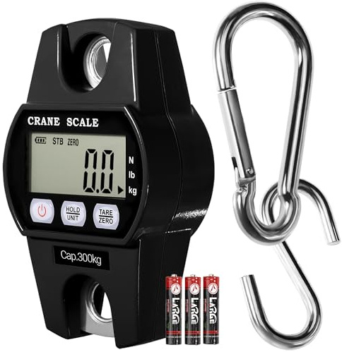 GRAM PRES Digital Hanging Crane Scale 660LB/300KG， Deer Hunting Scales, Farm,Fishing, Fish, Meat，Game,Luggage Scale with Hold/Tare