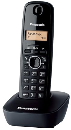 Panasonic KX-TG1611SPH Teléfono DECT Inalámbrico Negro con Identificador de Llamadas y Agenda