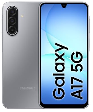 Samsung Galaxy A17 5G, AI Smartphone, Slim 7.5mm Frame, Large Screen, 50MP Camera, 128GB Storage, 4GB Memory, 5000 mAh Battery, Grey, 3 Year Extended Warranty (UK Version)