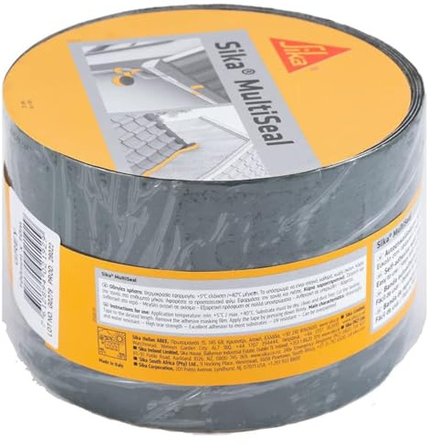 SIKA - Bande d'étanchéité autocollante pour la réparation de toiture/gouttière - Sika Multiseal Gris Vert - Multisupports - Résistant aux UV/Déchirure - Pose facile - Peut-être peint - 100mm x 10